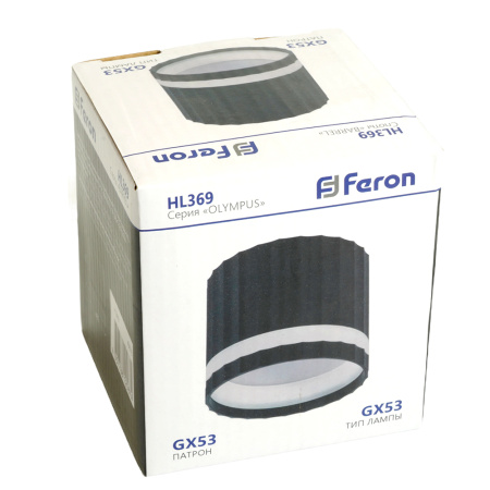 Светильник потолочный 12W 230V GX53 черный HL369 Feron 