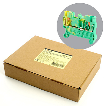 Зажим пружинный, 2-проводной проходной ЗНИ - 2,5, JXB PT 2,5, желтый, зеленый LD572-1-25 STEKKER