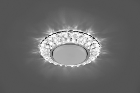 Светильник встраиваемый с белой LED подсветкой Feron CD4026 потолочный GX53 без лампы прозрачный