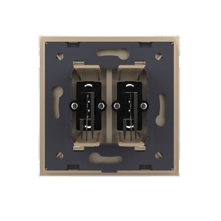 Розетка аудио RCA "2-ой тюльпан" двойная Золотая Livolo