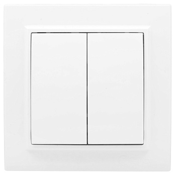 Минск Выключатель 2-клавишный СП,10А, белый EKF