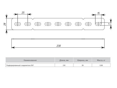 Перфорированный соединитель EKF