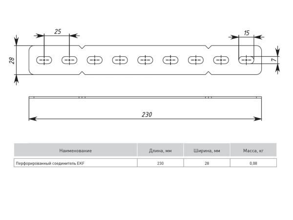 Перфорированный соединитель EKF