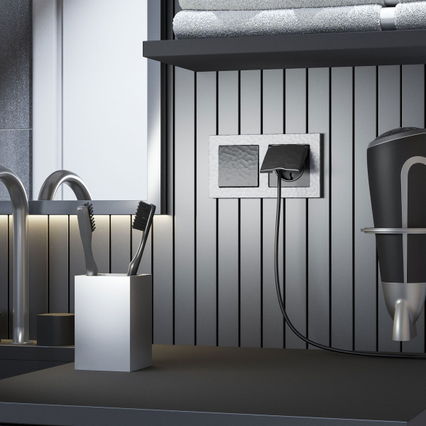 Розетка влагозащ. с зазем. с защит. крышкой и шторками (черный) Hammer СУ IP44 Werkel Розетка влагозащ. с зазем. с защит. крышкой и шторками (черный) Hammer СУ IP44 Werkel