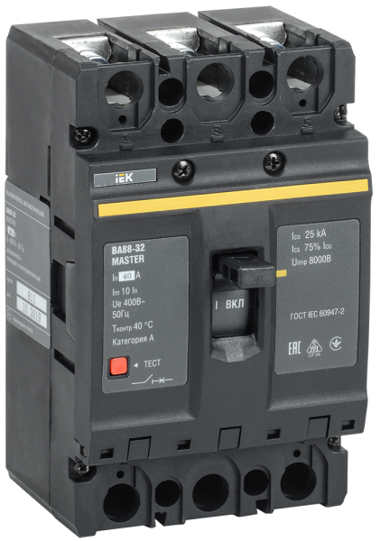 Выключатель автоматический ВА88-32 3П 40А 25кА MASTER IEK Выключатель автоматический ВА88-32 3П 40А 25кА MASTER IEK