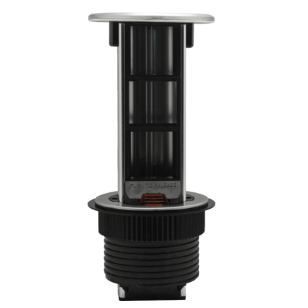 Donel Настольный встраиваемый выдвижной розеточный блок Vertical 6 мод. (3 мод. 45х45), алюминий