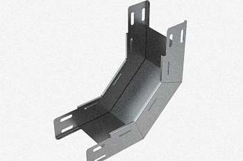 Лоток замковый глухой КПЗГ 100х50-90 УТ1,5 для поворота трассы вверх на 90, оцинкованный лист S1,0
