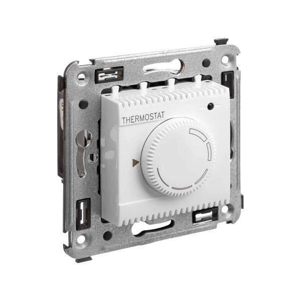 Термостат для теплых полов в стену, "Avanti", "Белое облако" DKC