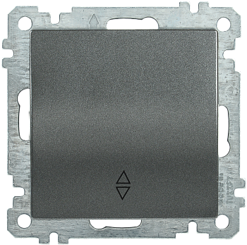 Выключатель 1-клавишный проходной ВС10-1-2-Б 10А BOLERO антрацит IEK