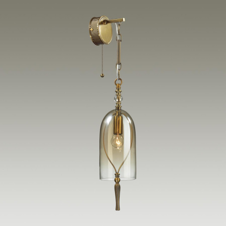 Бра с выкл.E14 1*40W BELL бронзовы/коньячный/стекло ODEON LIGHT