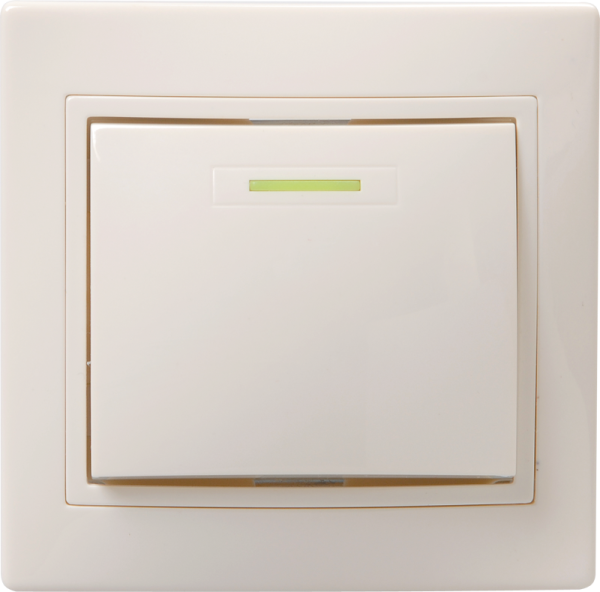 Выключатель 1-клавишный с индикацией ВС10-1-1-ККм 10А КВАРТА кремовый IEK