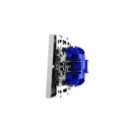 Выключатель с самовозвратом встраиваемый Voltum S70 двухклавишный 10А, (сталь)