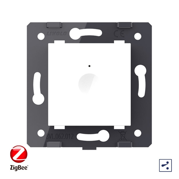 Одноклавишный проходной сенсорный выключатель ZigBee Module, цвет белый (механизм) Livolo