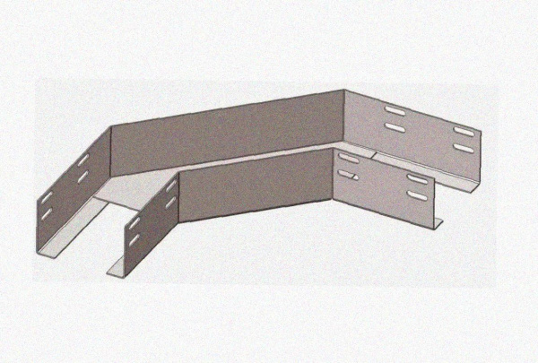 Лоток угловой замковый перфорированный КГЗ 200х60-90 УХЛ1 поворот на 90, горячее цинкование, S1,2