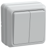 Выключатель 2-клавишный ОУ ВС20-2-0-ОБ 10А ОКТАВА белый IEK