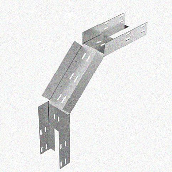 Лоток замковый перфорированный КСЗ 200х100-90 УТ1,5 для поворота трассы вниз на 90, оцинкованный лист, S0,8