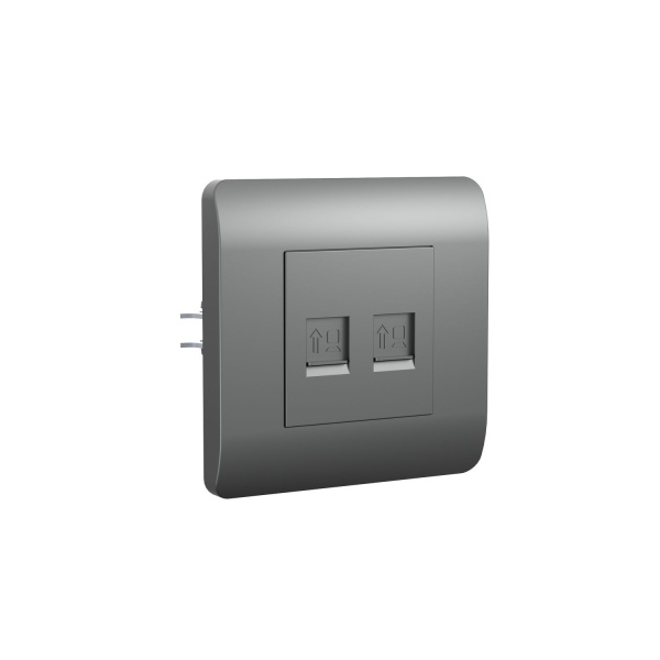 Розетка компьютерная 2xRJ45, серебряный NEW3-E CHINT Розетка компьютерная 2xRJ45, серебряный NEW3-E CHINT