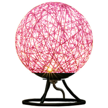 12-84 Светодиодный ночник из ротанга, 220В, 2Вт, 6 диодов, 3200K, 200Лм, 15*15*18см, розовый APEYRON