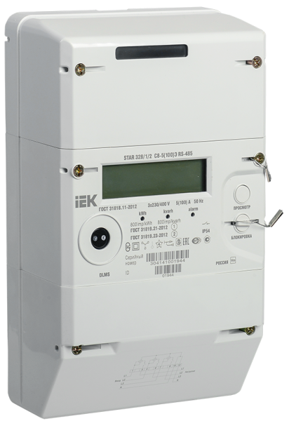Счетчик электрической энергии трехфазный многотарифный STAR 328/1 С8-5(100)Э RS-485 IEK
