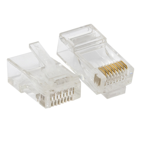 Коннектор RJ-45 TERACOM PRO неэкранированный 8P8C 30мкд Cat,6 универсальный (упак,20шт) EKF