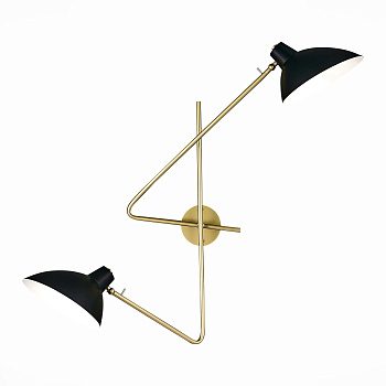 Бра Золотистый, Черный/Черный E27 2*60Вт SL1803.201.02 ST LUCE