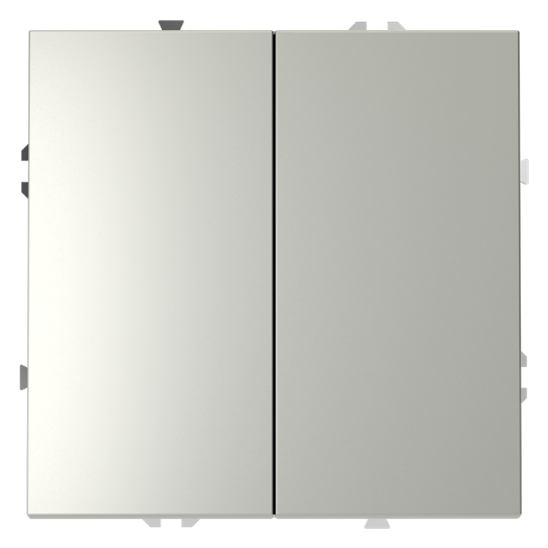 Выключатель встраиваемый Voltum S70 двухклавишный 10А, (сталь)