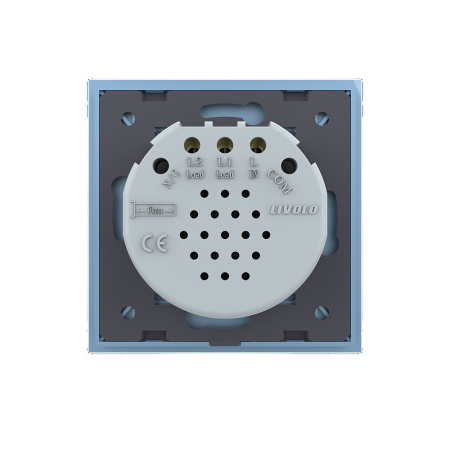 Сенсорный выключатель 2 клавиши 1 пост Синий Livolo