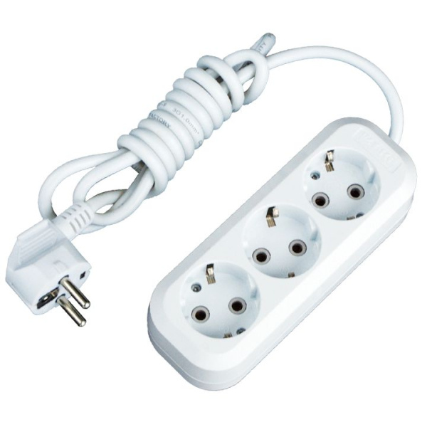 Удлинитель "Эксперт" 3 гнезда 5 метров 16А/3,5кВт с выключателем и заземлением ПВС 3х1 PROxima EKF