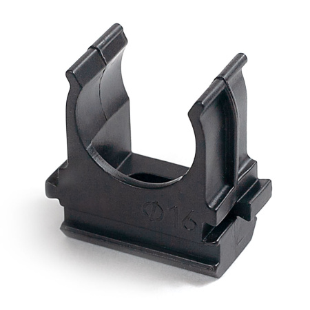 Крепёж-клипса для труб черная д20 (100шт/1500шт уп/кор) Строитель