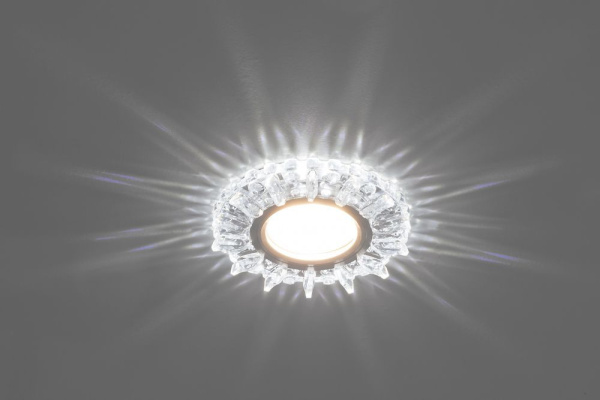 Светильник встраиваемый с белой LED подсветкой Feron CD910 потолочный MR16 G5.3 прозрачный