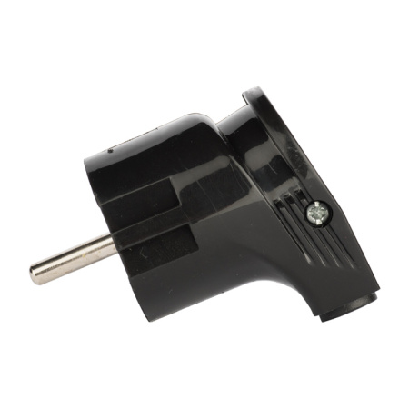 Вилка угловая с/з черн, 16А 250В PROxima EKF