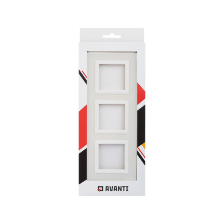 Рамка из натурального стекла, "Avanti", белая, 3 поста (6 мод.) DKC