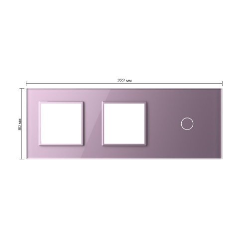 Панель для двух розеток и сенсорного выключателя, 1 клавиша, цвет розовый, стекло Livolo фото 2