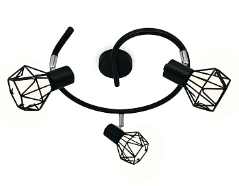 Настенно-потолочный спот в стиле лофт TR8624/3 BK/CH черный/хром E27*3 max 40W D330*175 Ambrella Light