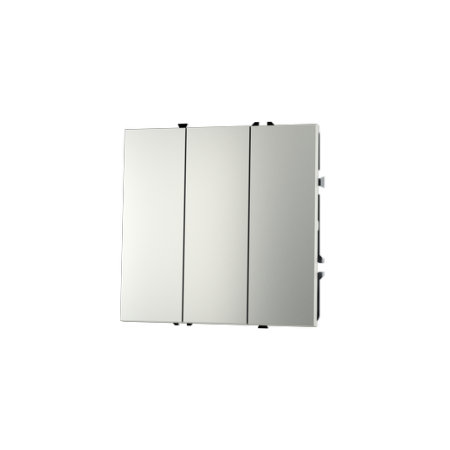 Выключатель встраиваемый Voltum S70 трехклавишный 10А, (сталь)