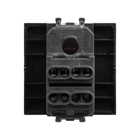 Выключатель двухполюсный одноклавишный модульный, "Avanti", "Черный квадрат", 2 модуля DKC