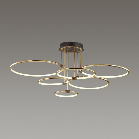 Люстра потолочная LED 156W 3000-6000K с пультом ДУ 9899Лм 220V URSULA золотой,коричневый LUMION