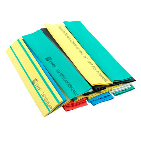 Термоусаживаемая трубка ТУТ нг 12/6 набор:7 цветов по 3шт, 100мм, PROxima EKF