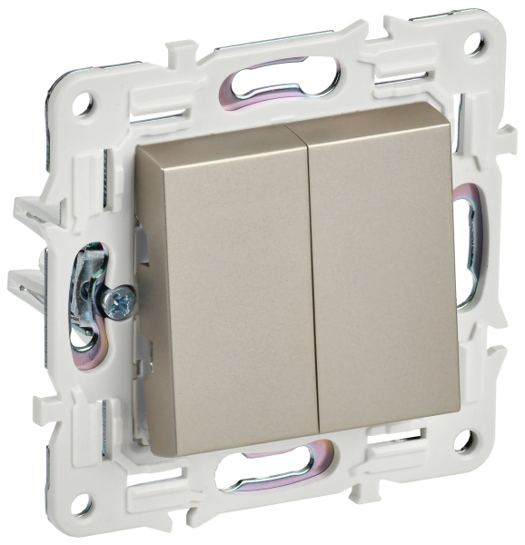 SKANDY Выключатель 2-клавишный 10А SK-V04Sh шампань IEK