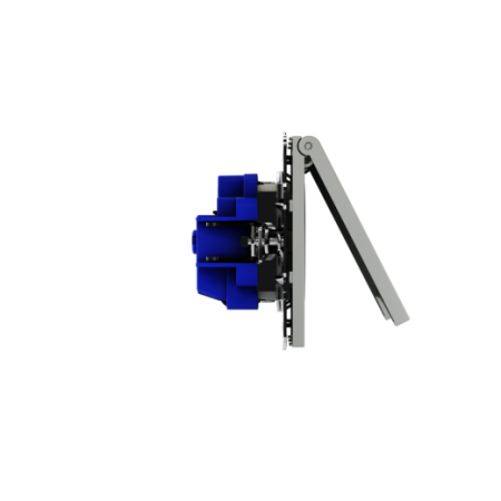 Розетка встраиваемая Voltum S70 с заземлением, защитными шторками и крышкой 16А, (сталь)