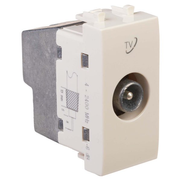 Розетка TV проходная модульная, "Avanti", "Ванильная дымка", 1 модуль DKC Розетка TV проходная модульная, "Avanti", "Ванильная дымка", 1 модуль DKC