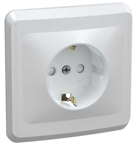 Розетка 1-местная РСш10-3-ВБ с з/з с защитной шторкой 16А ВЕГА белый IEK
