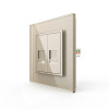 Розетка интернет двойная RJ-45 кат.6 1 пост, цвет шампань Livolo