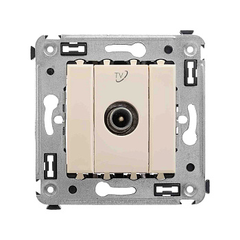 Розетка TV проходная в стену, "Avanti", "Ванильная дымка" DKC
