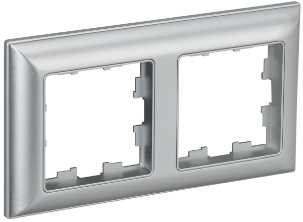 BRITE Рамка 2-мест. РУ-2-Бр алюм./алюм. IEK