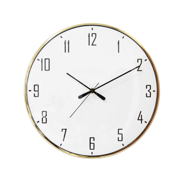 ML200915 Часы настенные, круглые, цвет корпуса золотой, металл, Ø33см, источник питания 1 батарейка АА(в комплект не входит)(Китай) APEYRON