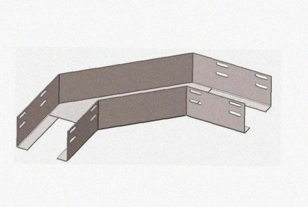 Лоток угловой глухой КГГ 100х100-135 УТ1,5 поворот на 135, горячее цинкование, S1,0