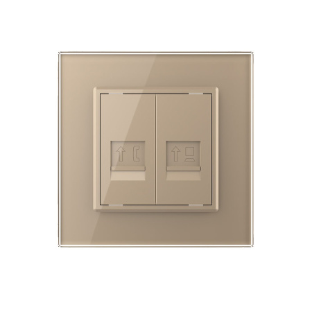 Розетка ТЛФ/КОМП RJ-45 Золотая Livolo Розетка ТЛФ/КОМП RJ-45 Золотая Livolo