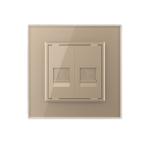 Розетка ТЛФ/КОМП RJ-45 Золотая Livolo Розетка ТЛФ/КОМП RJ-45 Золотая Livolo