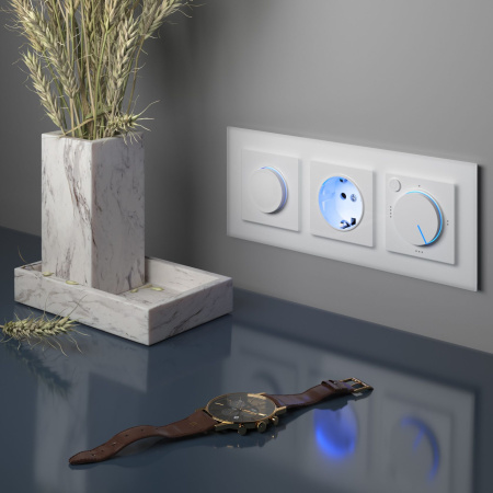 Диммер с подсветкой (белый) СУ IP20 Werkel